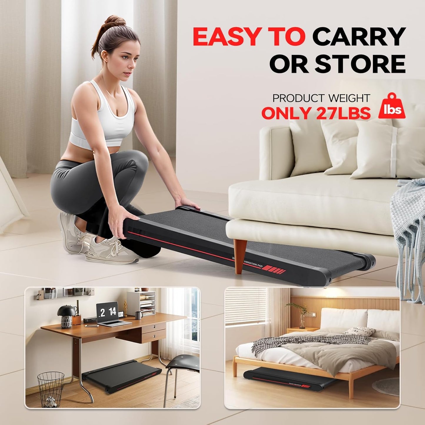 Walking Vibration Pad with Manual Incline